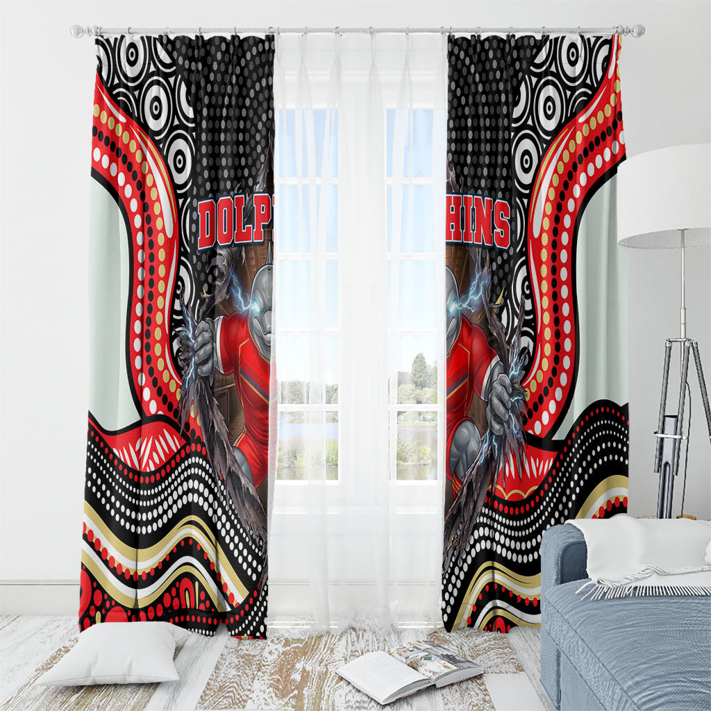 Dolphins Window Curtain The Scream of Lightning Eyes - Indigenous Dot Ripping Effect