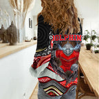 Dolphins Women Casual Shirt The Scream of Lightning Eyes - Indigenous Dot Ripping Effect
