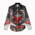 Dolphins Women Casual Shirt The Scream of Lightning Eyes - Indigenous Dot Ripping Effect