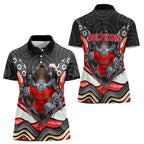 Dolphins Women Polo Shirt The Scream of Lightning Eyes - Indigenous Dot Ripping Effect