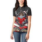 Dolphins Women Polo Shirt The Scream of Lightning Eyes - Indigenous Dot Ripping Effect