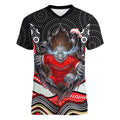 Dolphins Women V-Neck T-Shirt The Scream of Lightning Eyes - Indigenous Dot Ripping Effect