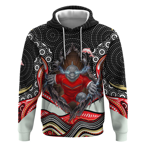 Dolphins Zip Hoodie The Scream of Lightning Eyes - Indigenous Dot Ripping Effect