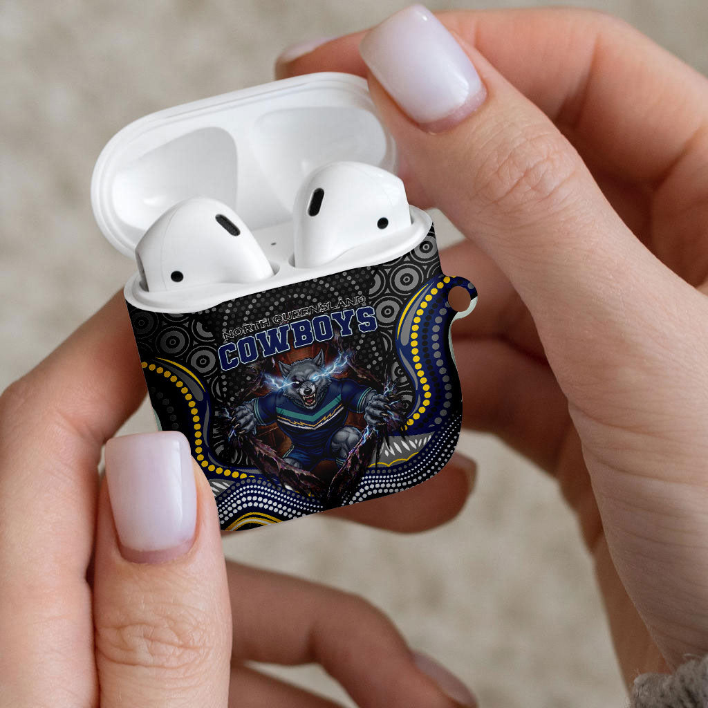 North Queensland Cowboys AirPods Case The Scream of Lightning Eyes - Indigenous Dot Ripping Effect