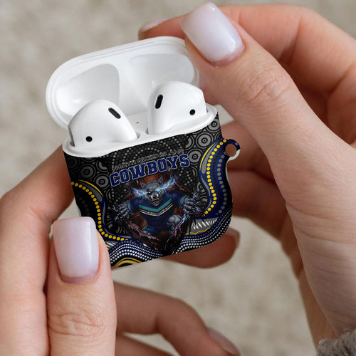North Queensland Cowboys AirPods Case The Scream of Lightning Eyes - Indigenous Dot Ripping Effect