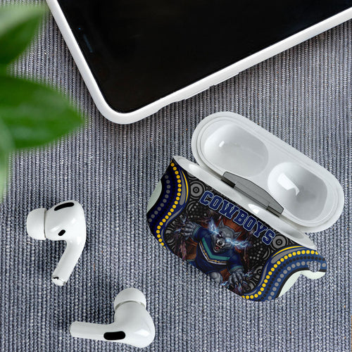 North Queensland Cowboys AirPods Case The Scream of Lightning Eyes - Indigenous Dot Ripping Effect