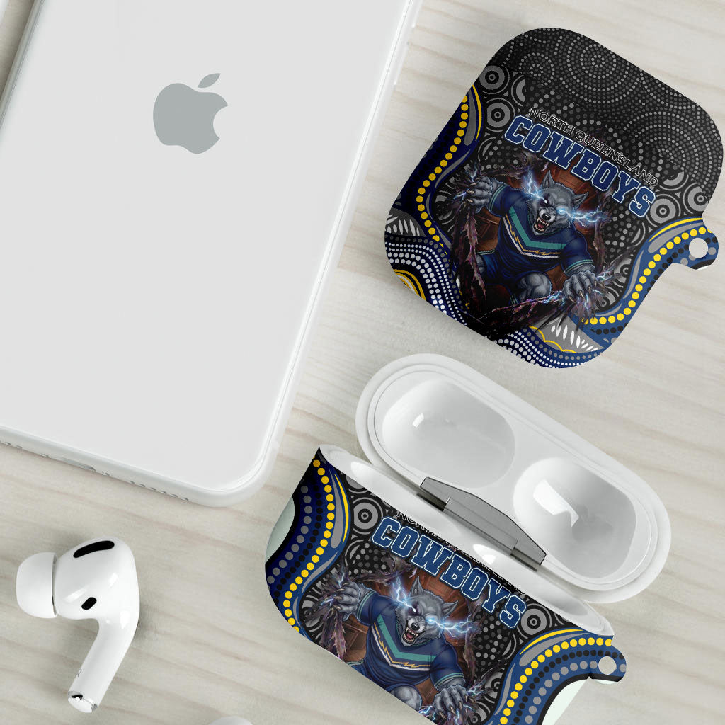 North Queensland Cowboys AirPods Case The Scream of Lightning Eyes - Indigenous Dot Ripping Effect