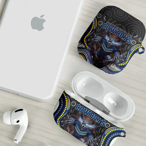 North Queensland Cowboys AirPods Case The Scream of Lightning Eyes - Indigenous Dot Ripping Effect