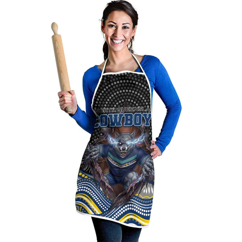 North Queensland Cowboys Apron The Scream of Lightning Eyes - Indigenous Dot Ripping Effect