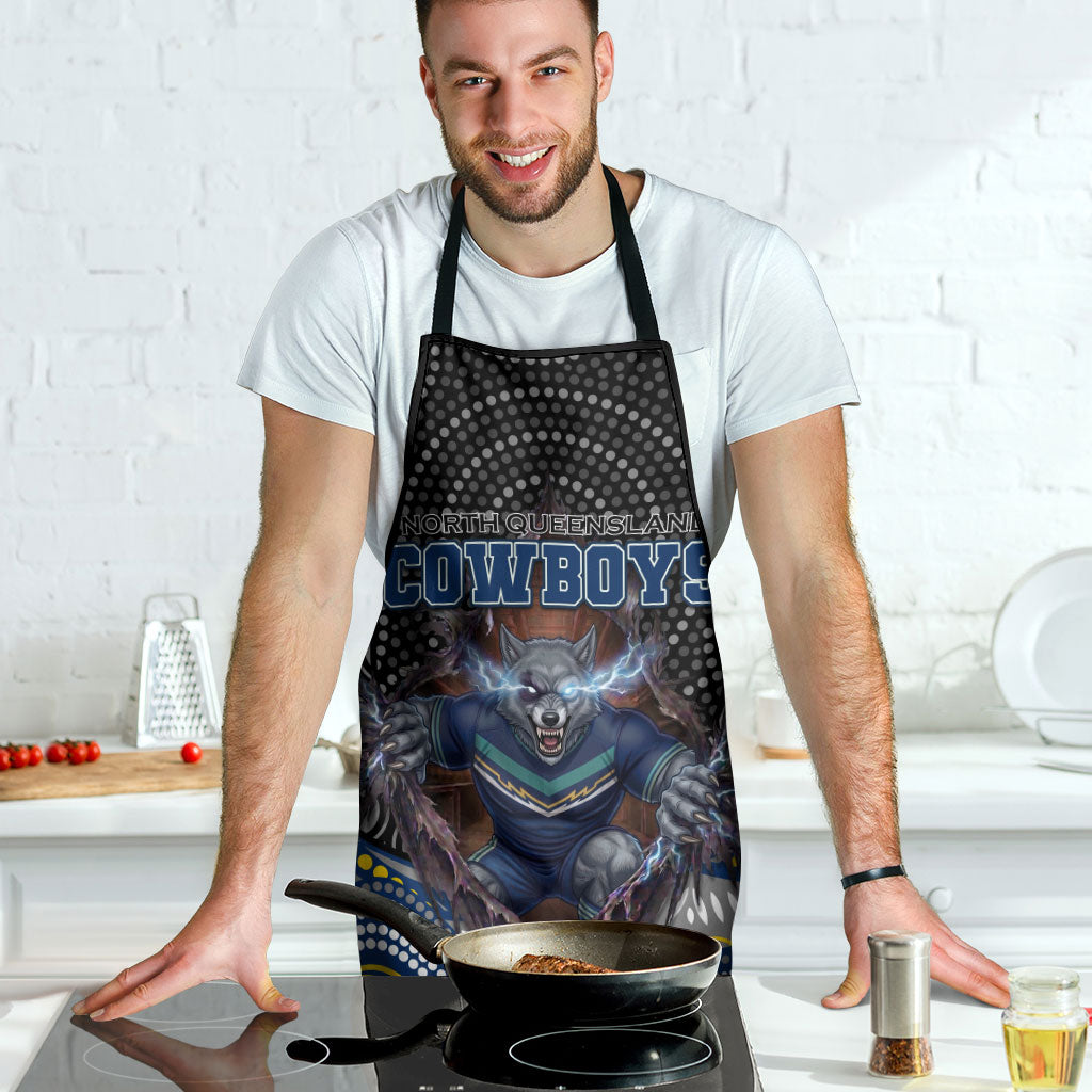 North Queensland Cowboys Apron The Scream of Lightning Eyes - Indigenous Dot Ripping Effect