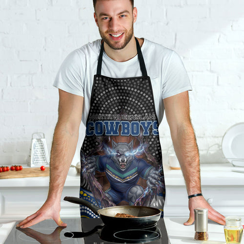 North Queensland Cowboys Apron The Scream of Lightning Eyes - Indigenous Dot Ripping Effect