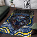 North Queensland Cowboys Area Rug The Scream of Lightning Eyes - Indigenous Dot Ripping Effect