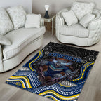 North Queensland Cowboys Area Rug The Scream of Lightning Eyes - Indigenous Dot Ripping Effect