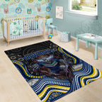 North Queensland Cowboys Area Rug The Scream of Lightning Eyes - Indigenous Dot Ripping Effect