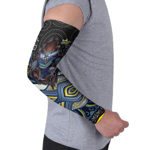 North Queensland Cowboys Arm Sleeves The Scream of Lightning Eyes - Indigenous Dot Ripping Effect
