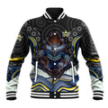 North Queensland Cowboys Baseball Jacket The Scream of Lightning Eyes - Indigenous Dot Ripping Effect