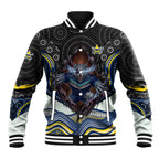 North Queensland Cowboys Baseball Jacket The Scream of Lightning Eyes - Indigenous Dot Ripping Effect