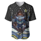 North Queensland Cowboys Baseball Jersey The Scream of Lightning Eyes - Indigenous Dot Ripping Effect
