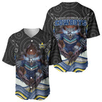 North Queensland Cowboys Baseball Jersey The Scream of Lightning Eyes - Indigenous Dot Ripping Effect
