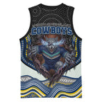 North Queensland Cowboys Basketball Jersey The Scream of Lightning Eyes - Indigenous Dot Ripping Effect