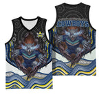 North Queensland Cowboys Basketball Jersey The Scream of Lightning Eyes - Indigenous Dot Ripping Effect