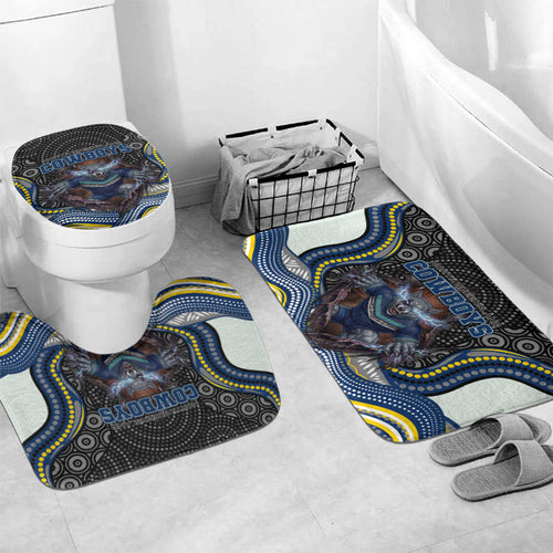 North Queensland Cowboys Bathroom Set The Scream of Lightning Eyes - Indigenous Dot Ripping Effect