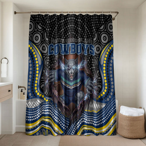 North Queensland Cowboys Bathroom Set The Scream of Lightning Eyes - Indigenous Dot Ripping Effect