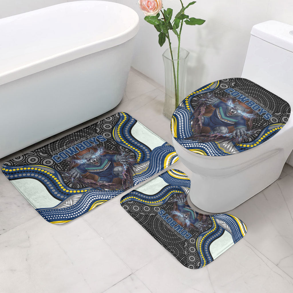 North Queensland Cowboys Bathroom Set The Scream of Lightning Eyes - Indigenous Dot Ripping Effect