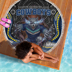 North Queensland Cowboys Beach Blanket The Scream of Lightning Eyes - Indigenous Dot Ripping Effect