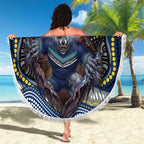 North Queensland Cowboys Beach Blanket The Scream of Lightning Eyes - Indigenous Dot Ripping Effect