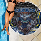 North Queensland Cowboys Beach Blanket The Scream of Lightning Eyes - Indigenous Dot Ripping Effect