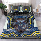 North Queensland Cowboys Bedding Set The Scream of Lightning Eyes - Indigenous Dot Ripping Effect
