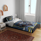 North Queensland Cowboys Bedding Set The Scream of Lightning Eyes - Indigenous Dot Ripping Effect