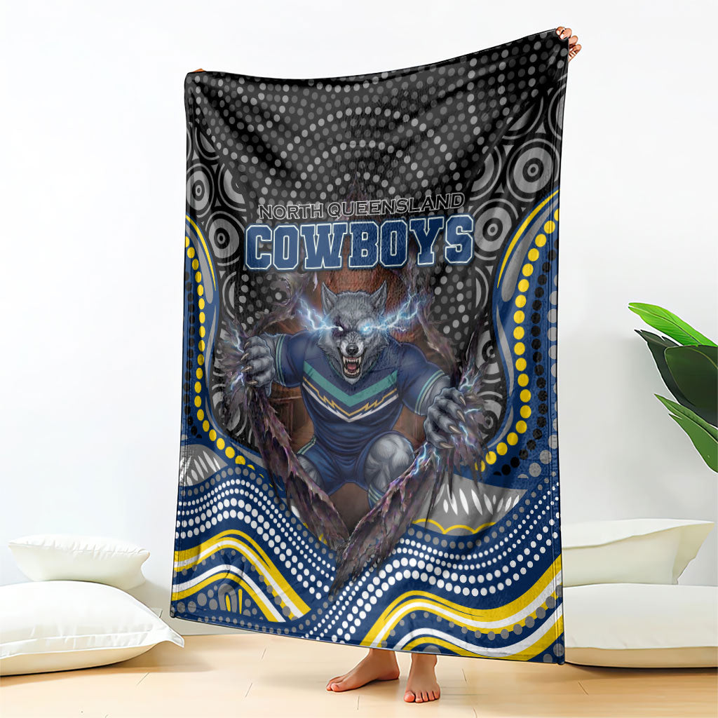 North Queensland Cowboys Blanket The Scream of Lightning Eyes - Indigenous Dot Ripping Effect
