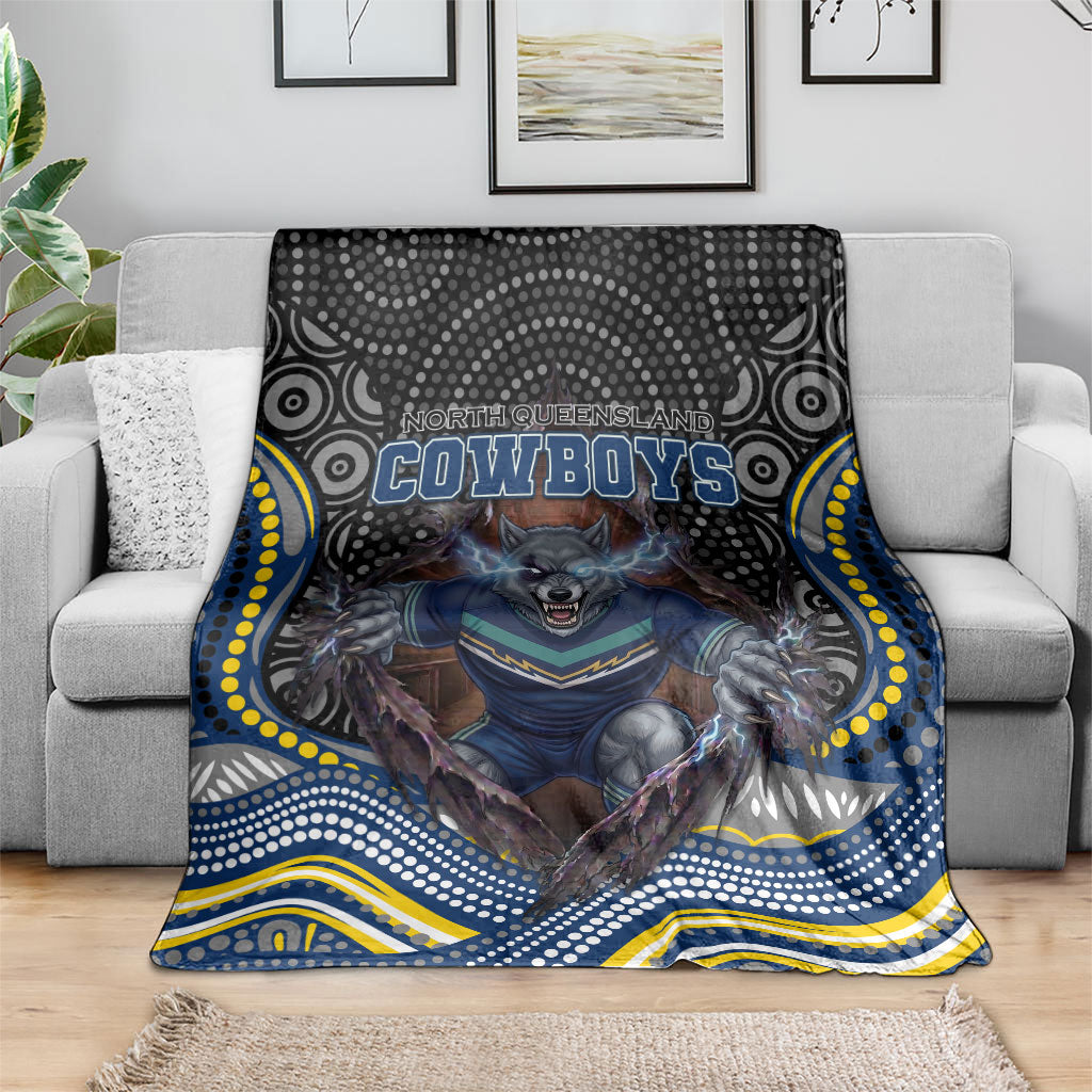 North Queensland Cowboys Blanket The Scream of Lightning Eyes - Indigenous Dot Ripping Effect
