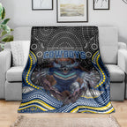 North Queensland Cowboys Blanket The Scream of Lightning Eyes - Indigenous Dot Ripping Effect