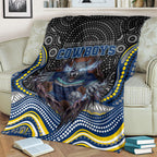 North Queensland Cowboys Blanket The Scream of Lightning Eyes - Indigenous Dot Ripping Effect