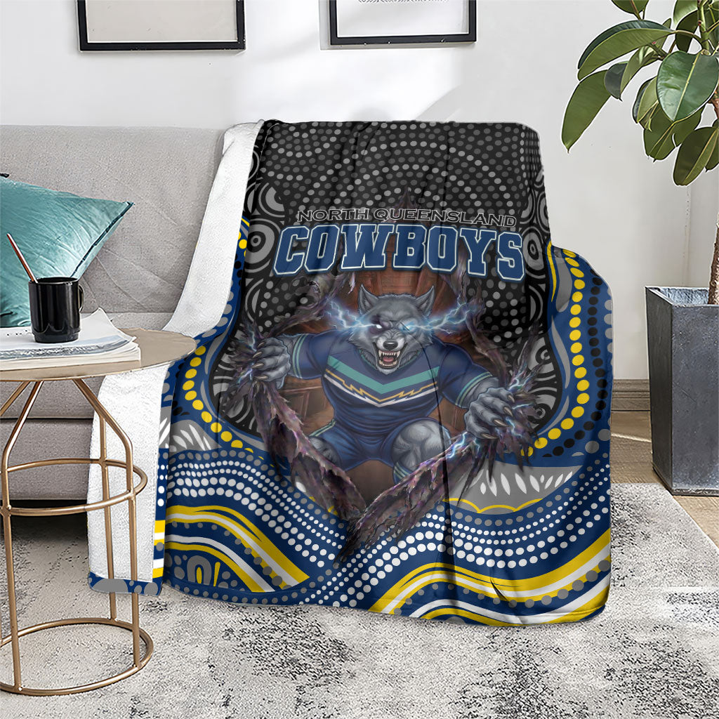 North Queensland Cowboys Blanket The Scream of Lightning Eyes - Indigenous Dot Ripping Effect