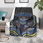 North Queensland Cowboys Blanket The Scream of Lightning Eyes - Indigenous Dot Ripping Effect