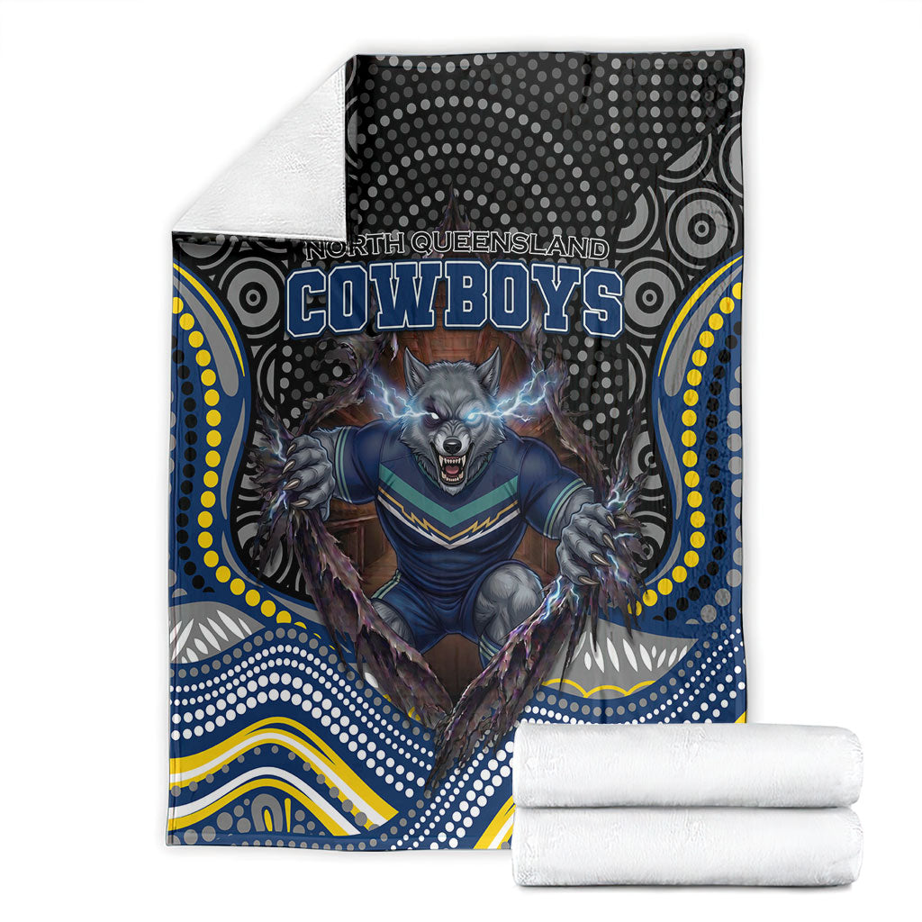 North Queensland Cowboys Blanket The Scream of Lightning Eyes - Indigenous Dot Ripping Effect