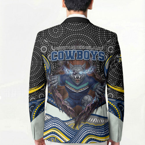 North Queensland Cowboys Blazer The Scream of Lightning Eyes - Indigenous Dot Ripping Effect