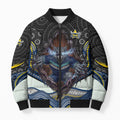 North Queensland Cowboys Bomber Puffer Jacket The Scream of Lightning Eyes - Indigenous Dot Ripping Effect