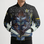 North Queensland Cowboys Bomber Puffer Jacket The Scream of Lightning Eyes - Indigenous Dot Ripping Effect