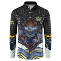 North Queensland Cowboys Button Sweatshirt The Scream of Lightning Eyes - Indigenous Dot Ripping Effect