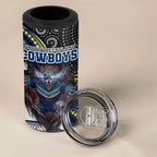 North Queensland Cowboys 4 in 1 Can Cooler Tumbler The Scream of Lightning Eyes - Indigenous Dot Ripping Effect