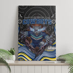 North Queensland Cowboys Canvas Wall Art The Scream of Lightning Eyes - Indigenous Dot Ripping Effect