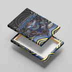 North Queensland Cowboys Canvas Wall Art The Scream of Lightning Eyes - Indigenous Dot Ripping Effect