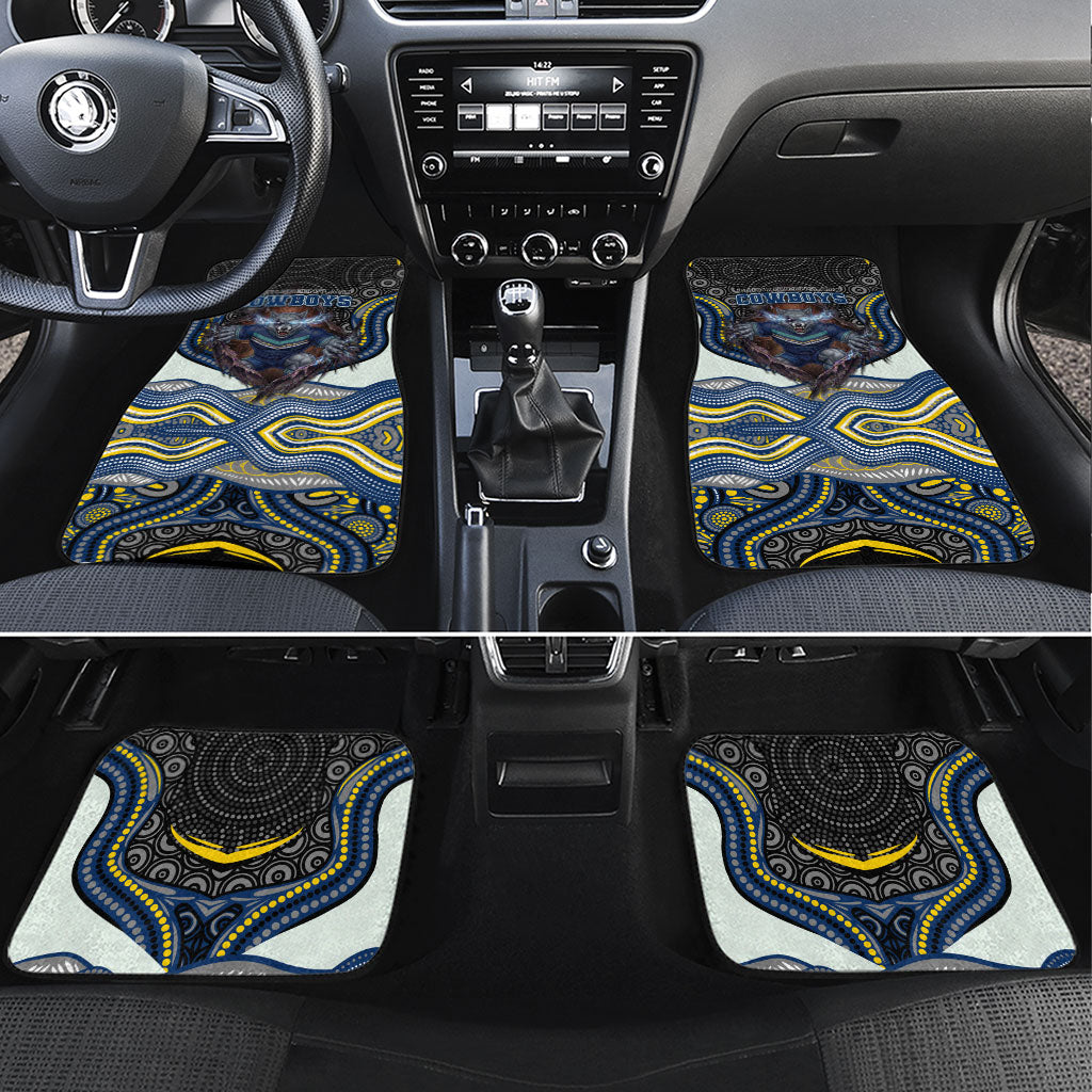 North Queensland Cowboys Car Mats The Scream of Lightning Eyes - Indigenous Dot Ripping Effect