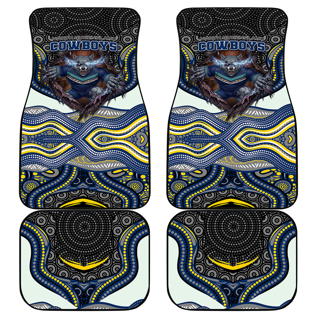 North Queensland Cowboys Car Mats The Scream of Lightning Eyes - Indigenous Dot Ripping Effect