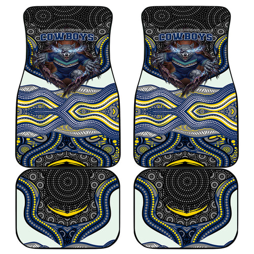 North Queensland Cowboys Car Mats The Scream of Lightning Eyes - Indigenous Dot Ripping Effect